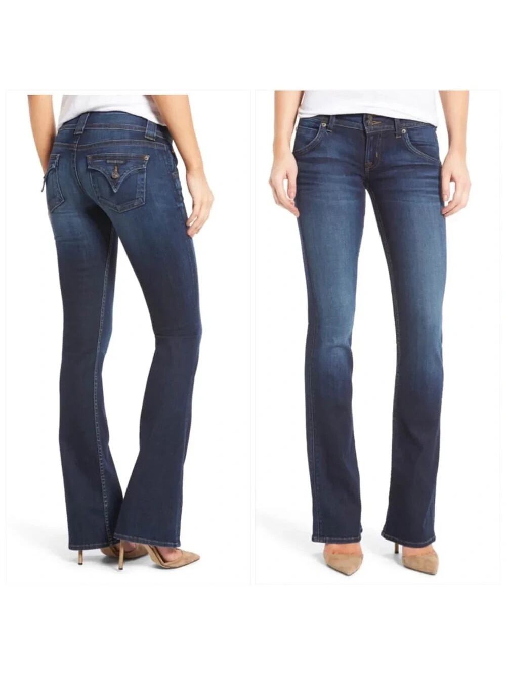 Hudson Signature‎ Bootcut Jeans Women 28 Blue Stretch Flap Pocket Casual Y2K 90s